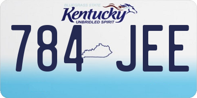 KY license plate 784JEE