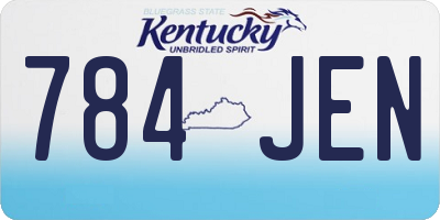 KY license plate 784JEN