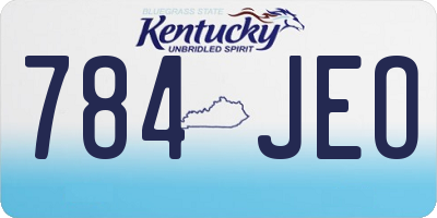 KY license plate 784JEO