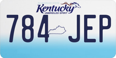 KY license plate 784JEP