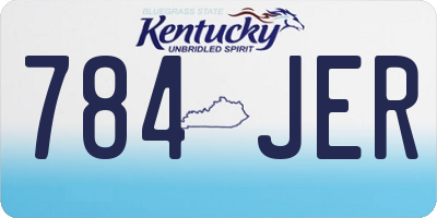 KY license plate 784JER