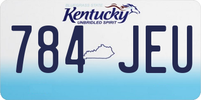 KY license plate 784JEU