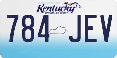 KY license plate 784JEV