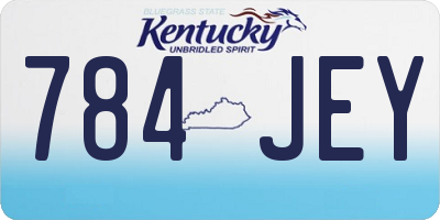 KY license plate 784JEY