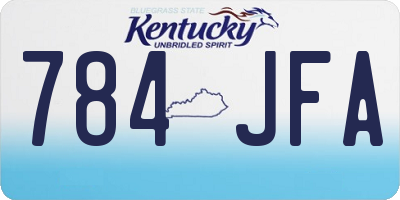 KY license plate 784JFA