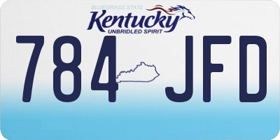 KY license plate 784JFD