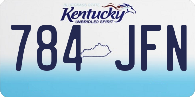 KY license plate 784JFN