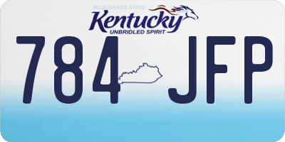 KY license plate 784JFP