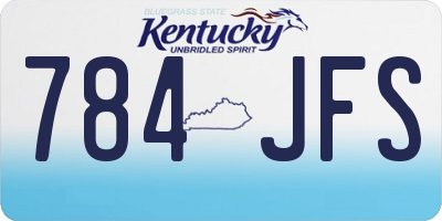 KY license plate 784JFS