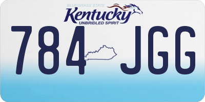 KY license plate 784JGG