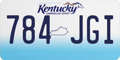 KY license plate 784JGI