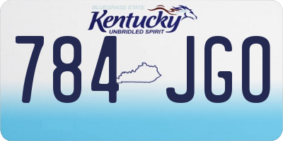 KY license plate 784JGO