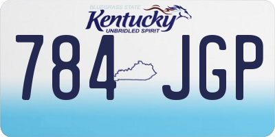 KY license plate 784JGP