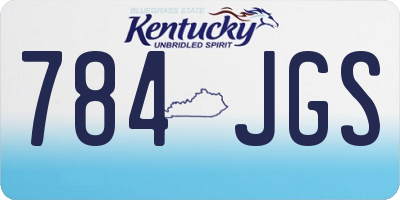 KY license plate 784JGS