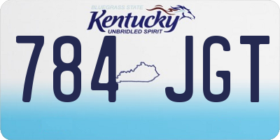 KY license plate 784JGT