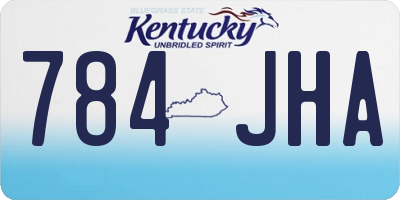 KY license plate 784JHA