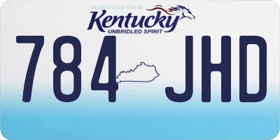 KY license plate 784JHD