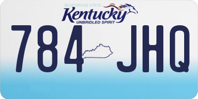 KY license plate 784JHQ