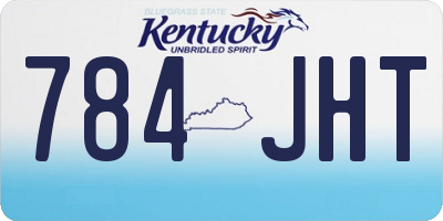 KY license plate 784JHT