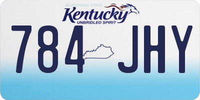 KY license plate 784JHY