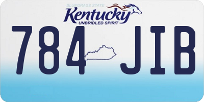 KY license plate 784JIB