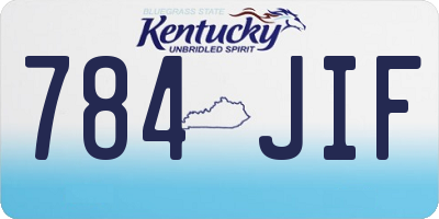 KY license plate 784JIF