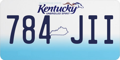 KY license plate 784JII