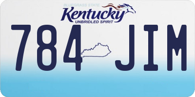 KY license plate 784JIM