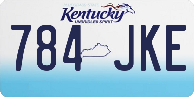KY license plate 784JKE