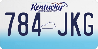 KY license plate 784JKG