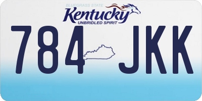 KY license plate 784JKK