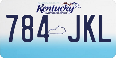 KY license plate 784JKL