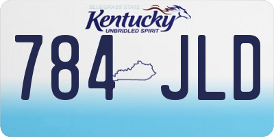 KY license plate 784JLD
