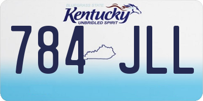 KY license plate 784JLL