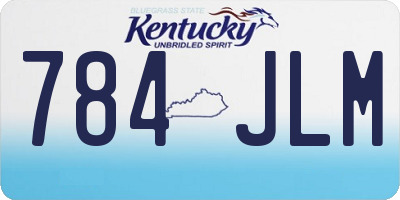 KY license plate 784JLM