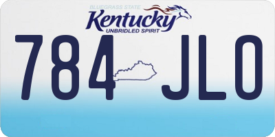 KY license plate 784JLO