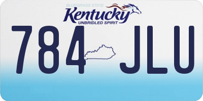 KY license plate 784JLU