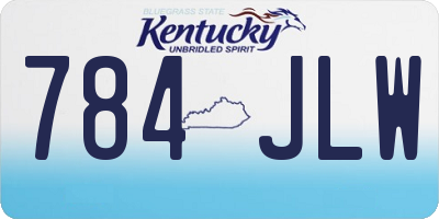 KY license plate 784JLW