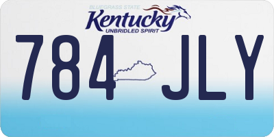 KY license plate 784JLY
