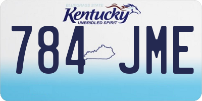 KY license plate 784JME
