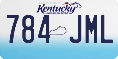 KY license plate 784JML