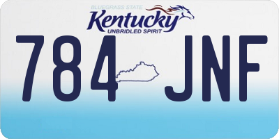 KY license plate 784JNF