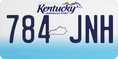 KY license plate 784JNH