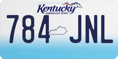 KY license plate 784JNL