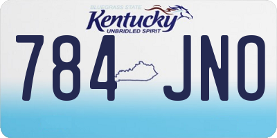 KY license plate 784JNO