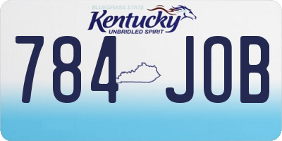KY license plate 784JOB