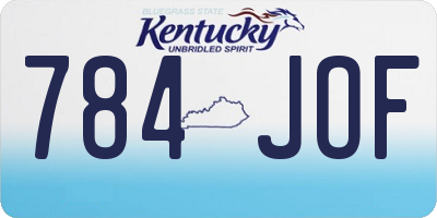 KY license plate 784JOF