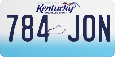 KY license plate 784JON