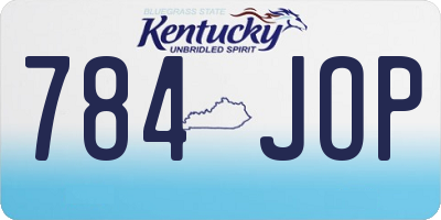 KY license plate 784JOP