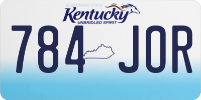 KY license plate 784JOR